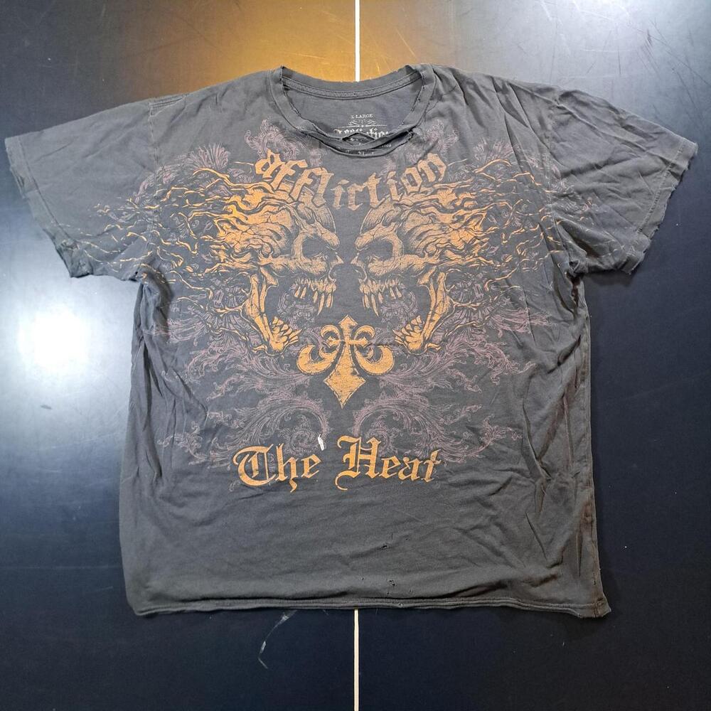 Affliction Men's Black and Grey T-shirt